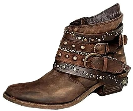 riou Stivali Donna Gambale Curvy Pianta Larga Stivali Donna Texani Bassi Pelle Zeppa Caldo Stivaletti da Neve con Imbottitura Calda Stivali alla Caviglia Caldi Boots Scarpe