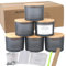 MILIVIXAY 6-Pack 16 oz Frosted Bamboo Lid Candle Jars - Bulk Grey Thick Glass Containers for Large Candles