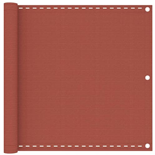 LAPOOH Balkon-Sichtschutz, Balkonsichtschutz, Windschutz Balkon, Windschutz Terrasse, Balkonverkleidung, Sichtschutz Garten, Terracotta-Rot 90x300 cm HDPE