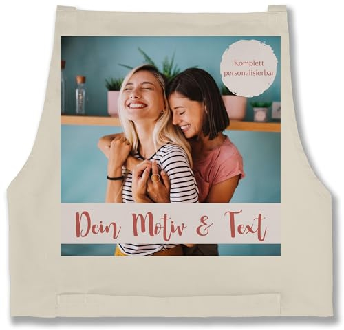 Schürze - Text Erwachsene - Eigenes Foto I Eigenes Bild - 85x69 - Natur Weiß - ihrem personalisierte kochschürze selbst drucken photo backschürze geschenke für köche selber gestalten custom