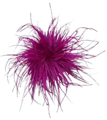 Brosche Anstecknadelr Klammer Blume Straußenfedern Strauß Feder Stoff Lila