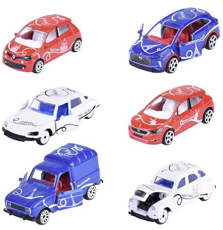 Majorette - Modellauto French Touch (1 Auto, 7,5 cm) - zufällige Auswahl aus 6 Premium Spielzeugautos aus Metall im Paris-Design, ab 3 Jahre, mit Freilauf, Federung & Sammelkarte