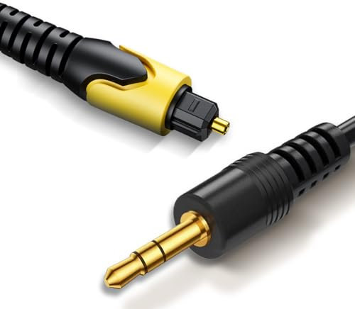 Tackston 192KHz DAC Optical to 3.5mm Converter, Optical to AUX Adapter Cord for PS4 HDTV DVD Set-top Boxes