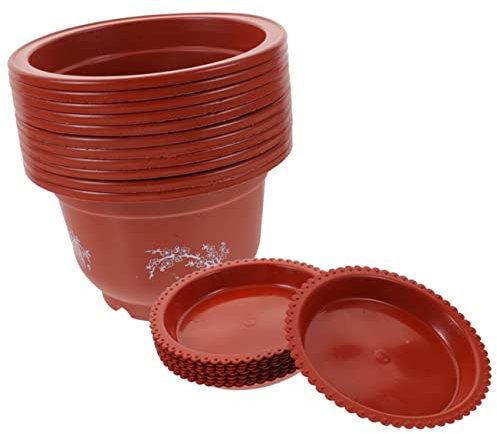 MERRYHAPY 10piezas Macetas Redondas De Flores Bandejas Macetas para Suculentas y Plantas De Interior Drenaje Eficaz y Diseño Portátil