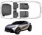 Trimak Passgenau 3D Fussmatten & Kofferraumwanne Auto Set Kompatibel mit Toyota C-HR 2-Gen ab 2024 Hybrid Auto Allwetter Zubehör Gummimatten Kofferraumwanne Autos TPE Allwetter Geruchlos rutschfest