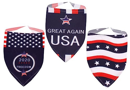 TOGEVAL 3stücke Teiliges Hundebandanas Mit Amerikanischem Flaggenmotiv Modische Dreiecks-schals Für Hunde Und Katzen Für Geburtstagsfeiern Und Täglichen Gebrauch Waschbar Und