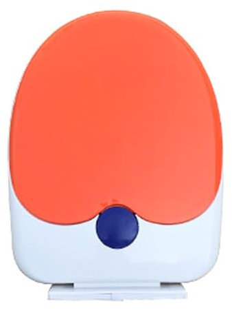 Wttfc Toilettensitz aus Kunststoff U-Form,Familien WC Sitz Family mit Absenkautomatik,Toilettendeckel mit Kindersitz, Unterseitig montierter,Verstellbare Länge: 41–43 cm,Orange