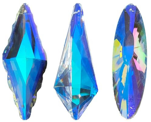 Derwrtup Kronleuchter-Kristall-Ersatz, Kronleuchter-Eiszapfen-Kristallprismen,Set mit 3 Eiszapfen-Kristall-Prismen-Kristallen - Kristall Kronleuchter Prismen Tropfen, Kristall Sonnenfänger Anhänger 12
