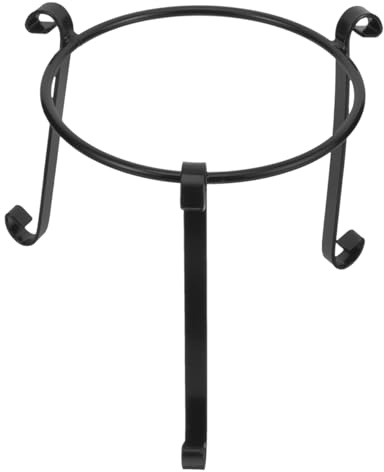 Soporte de Piso para Macetas de Hierro Forjado, Negro, 17,5 x 17 cm | Diseño Elevado con Aro Estable, Patas Soldadas y Uso Decorativo para Balcones, Salones, Entradas y Rincones con Plantas