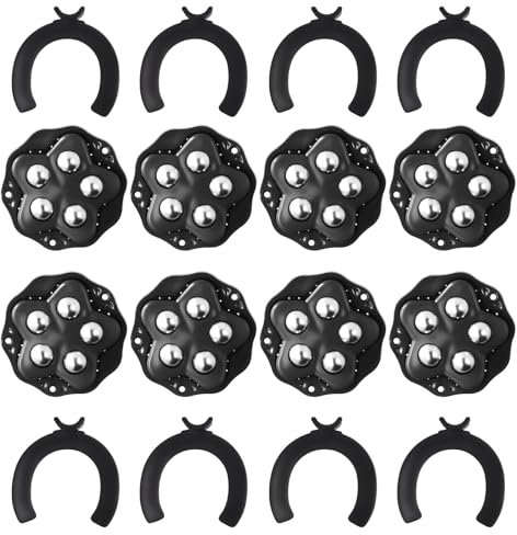 Chovbe 8Pcs Castor Wheels, Silent 360 Degree Ball Casters, Wheels for Furniture, Self Adhesive Rollers with Brakes, Heavy Duty 150kg Load Caster Wheel (Black)