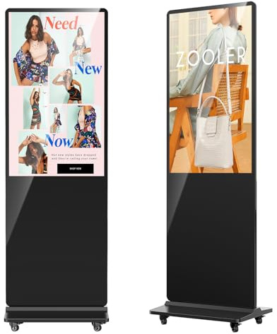 HomeTreeX 43'' Digital Signage Display Smart Android LCD Sign Kiosk Electronic Menu Board Advertising Display Screen Monitor HDMI WiFi USB 4K Media Video Player (Non Touch Screen,Black)