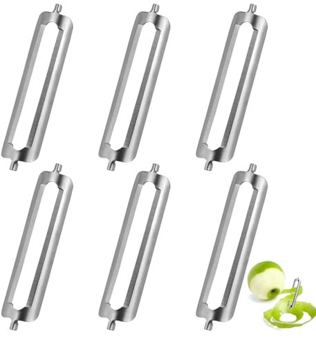 Pack of 6 Peeler Tupper, Peeler for Tupperware Replacement Parts, Stainless Steel Peeler Replacement Blades, Replacement Blade for Potato Peeler, Vegetable Peeler, Turbo Paring Knife, Orange Peeler