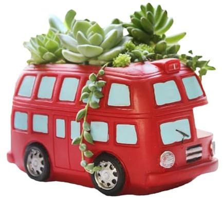 Euyehn Blumentopf - Bus Pflanzenübertopf Mit Stilvollem Design,Lustiger Stilvoller Rutschfester Vasen-Für Zuhause Büro Tisch Schrank