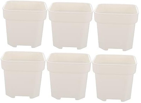 ibasenice 6stücke Blumentopf Aus Kunststoff Quadratisch Mittelgroß Für Sukkulenten Grünpflanzen Und Blumen Leicht Zu Reinigen Für Zuhause Wohnzimmer Fensterbrett Büro Und Garten