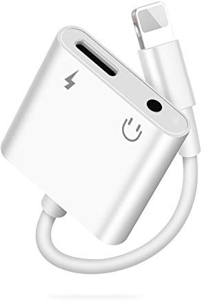 2 in 1 Light-ning auf Klinke 3,5 mm Kopfhörer Adapter für iPhone [MFi Zertifiziert] Kopfhörer Adapter Aux Audio Ladegerät Splitter Konverter Kompatibel mit iPhone 14/13/12/11/SE/XS/XR/X/8/8 Plus/7