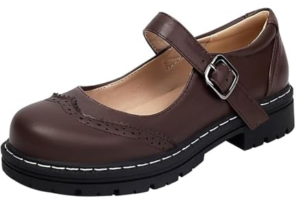 Mary Jane Shoes Women's Leather Shoes Comfortable Chunky Platform Women's Shoes Buckle Strap Loafer Round Toe Pumps Cosplay Uniform Dress Shoes Japanese Cute Lolita Princess Shoes