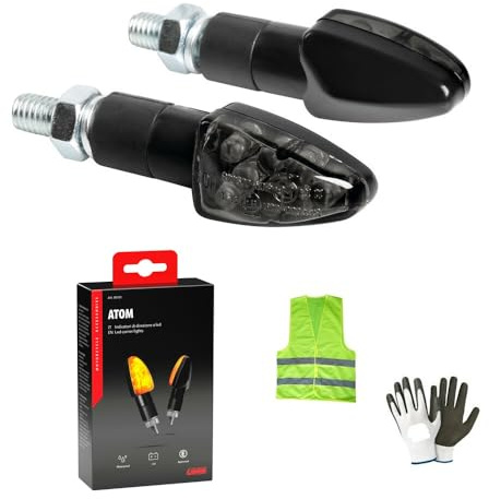 KOMPATIBEL MIT BETA Motor RR 50 MOTORRADBLINKER 12-Volt LED Blinker MIT WEIßEM Glas UND ORANGEFARBENEM LICHT, E13-ZUGELASSEN 1 Paar = 2 Blinker