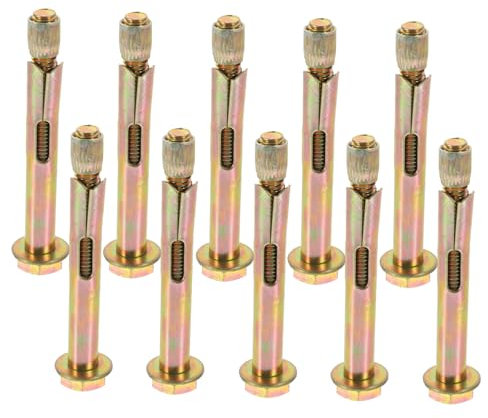 Ipetboom 10 Pièces Chevilles à Expansion Acier pour Béton Robustes avec Filetage Kit de Fixation