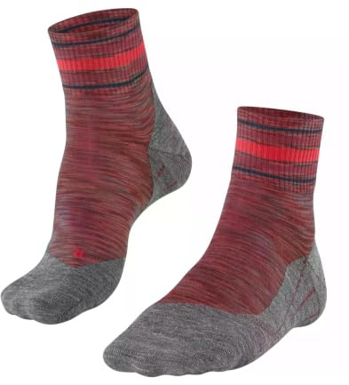FALKE Herren Wandersocken TK5 Wander Short M Sso Wolle Funktionsmaterial antiblasen dünn 1 Paar, Rot Fuego-Black 8078, 39-41