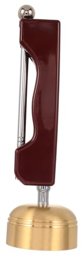 LIGIGWASH Kleine Handliche Kupfer Glocke mit Ausziehbarem Holzgriff Ergonomisch Geformt Leichtes Tempelinstrument für Buddhistische Gebete Kompakt Tragbar für Tempel und Reisen