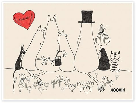 Posterlounge Moomin Family Poster | 40 x 30 cm Beige Wandbilder Wanddeko