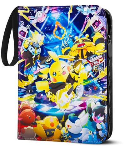 LYAILOOGXL Sammelalbum für Pokémon 400 Karten: 50 Seite (4 Fächer/Seite) | Wasserdicht PU-Leder mit Reißverschluss - PVC-frei & kompatibel mit Scarlet & Violet/Sword & Shield - Für Kinder ab 6 Jahren