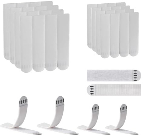 PanBeiQi 32 Paar Klebestreifen Wand, Klebehaken Bilder Aufhängen ohne Bohren, Bildaufhänger Selbstklebende Klettband, Poster Strips, Bilderhaken zum Kleben für Poster Fotorahmen Dekorationen