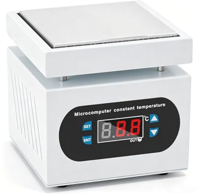 Estación de Calefacción PCB, 0-400°C Placa Calefactora con Pantalla Digital y Anti quemaduras, Placa Aluminio de Calentamiento Rápido, Para Soldadura SMD, Precalentamiento PCB y Reparación