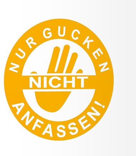 Nomiro Autoaufkleber Nur gucken nicht anfassen! - 99x99mm gelb Sticker für Auto Fenster Heckscheibe - Motorrad Fahrrad Lkw Bus - wetterfest UV beständig - Tuning