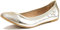 DREAM PAIRS Women's Sole-Flex Gold Ballerina Walking Flats Shoes Size 12 US/ 10 UK