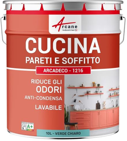 Pintura lavable para cocina, paredes y techo: ARCADECO - 1216 - Verde claro - RAL 6027 - ARCANE INDUSTRIES