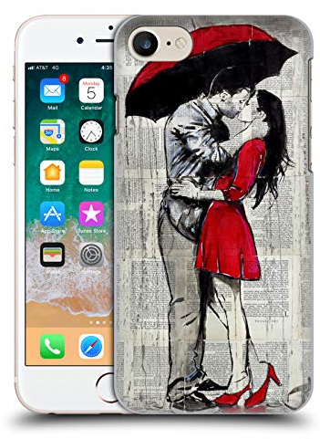 Head Case Designs Offizielle LouiJoverArt EIN Neuer Kuß 2 Rote Tinte Harte Rueckseiten Handyhülle Hülle Huelle kompatibel mit Apple iPhone 7/8 / SE 2020 & 2022