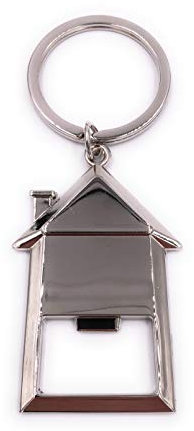 H-Customs Haus Flaschenöffner Schlüsselanhänger Anhänger Silber aus Metall