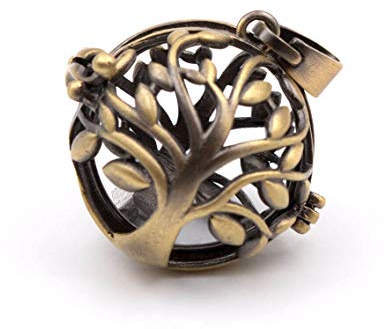 Vintageparts großer floraler Engelsrufer mit Lebensbaum in bronzefarben 1 Stück zum Schmuck selber basteln