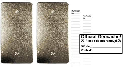 geo-versand 2 x Geocaching Versteck magnetisch D5 Metall Platte Magnetic Plate Geocache Abde