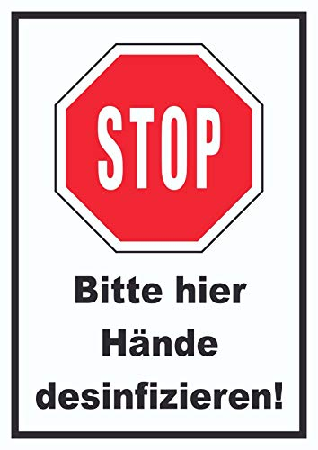 HB-Druck Bitte Hier Hände desinfizieren Schild A4 (210x297mm)