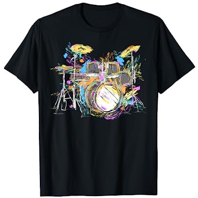 Abstrakte Kunst Schlagzeug Musiker Musikband Thron Schlinge T-Shirt