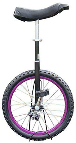 HWF Einrad Kinder Kinder/Erwachsene/Jugendliche Einrad Im Freien, 14/16/18/20 Inch Rad Einrad Balance Radfahren mit Alufelge, Starter Anfänger Uni-Cycle, Lila (Color : Purple, Size : 18)