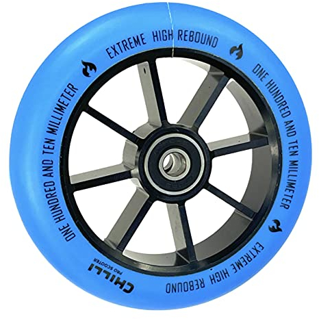 Chilli Pro Stunt-Scooter Spoked Base Rolle 110mm (Schwarz/PU Blau)