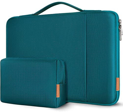 DOMISO Laptoptasche 14 Zoll Laptop Hülle Tasche Kompatibel mit 15 Zoll MacBook Air M4/A3241 M3/A3114 M2/A2941,Wasserabweisend Laptophülle Sleeve mit Zubehör Tasche,Türkis