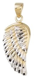 Gold Anhänger Engelsflügel Flügel klassische, schlichte religiöse Goldkreuze Goldanhänger Goldschmuck Unisex Schmuck Kettenanhänger in Echt 585 Gelbgold inkl. Schmucketui | JC Trauringe 8079