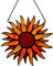 BOXCASA Sonnen-Buntglas-Fensterbehang, handgefertigt, Tiffany-Stil, roter Sonnenfänger für Fensteraufhänger, Heimdekoration für Wohnzimmer, Schlafzimmer, Balkon, Küche