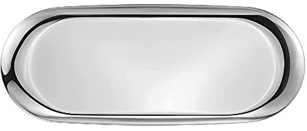 Vassoio per gioielli in acciaio inox piccolo vassoio ovale porta asciugamani vassoio porta tè frutta vassoio cosmetici (argento, ellisse 2)