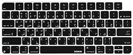 XSKN Tastaturabdeckung aus Silikon für 2021 neue M1 Chip iMac Magic Tastatur mit Touch ID A2449 mit Sperrschlüssel A2450 ohne Ziffernblock (US-Version, arabisch, schwarz)