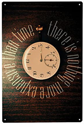 artboxONE Metall-Poster 30x45 cm Typografie Expensive time von Künstler AB1 Edition