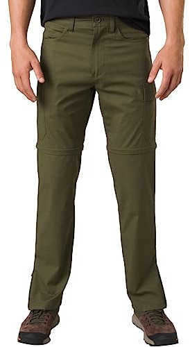 prAna Herren Double Peak Convertible Pant Hose, Cargo Green, 33W x 32L