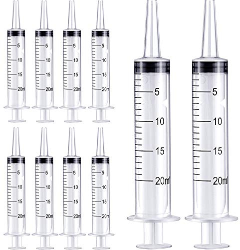 Gufastoe 10 Stück 20ml Sterile Spritzen Ohne Nadeln mit Kappe,für Kleine Haustierfütterung Industrielle Präzisionsanwendung
