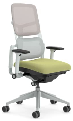 Steelcase Please Air Ergonomischer Bürodrehstuhl mit höhenverstellbarer Lumbalstütze Spross/Möwengrau