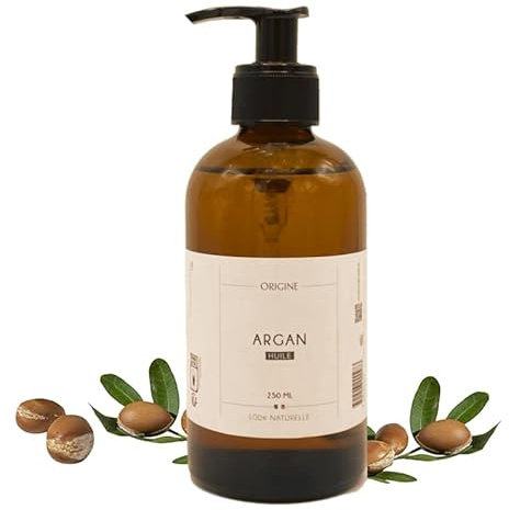 Origine - Huile d'Argan Bio Désodorisée 250Ml - 100% Naturelle Cheveux Peau - Marque Française - Corps Visage Massage