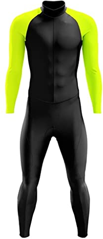 Atmungsaktiver Radklage Herren, Triathlon-Set, einteiliger Overall, Lange Ärmel/Hosen, mit Taschen 9d Gel. Pad, MTB Passen (Color : 02, Size : Small)